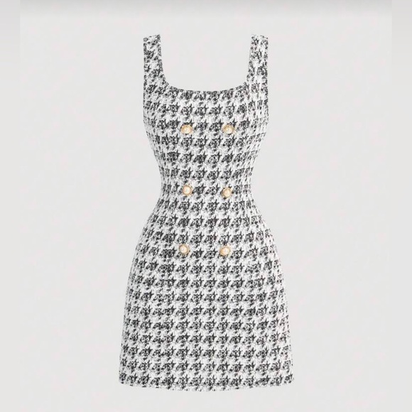 Dresses & Skirts - Sold NWT Elegant Black and White Houndstooth Dress large